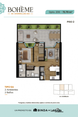 Plano del modelo 6A del proyecto BOHEME en Chorrillos