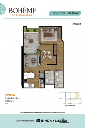 Plano del modelo 8A del proyecto BOHEME en Chorrillos