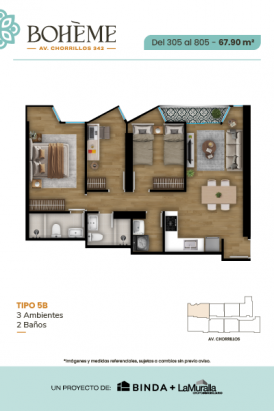Plano del modelo 5B del proyecto BOHEME en Chorrillos