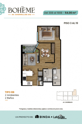 Plano del modelo 8B del proyecto BOHEME en Chorrillos