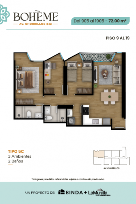 Plano del modelo 5C del proyecto BOHEME en Chorrillos