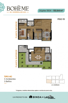 Plano del modelo 4C del proyecto BOHEME en Chorrillos