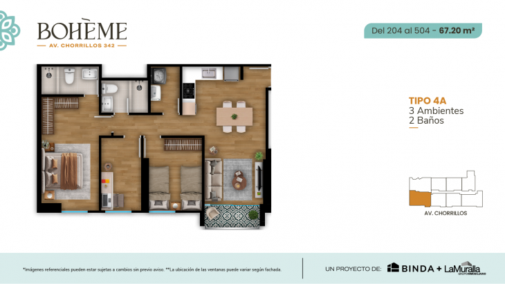 Plano del modelo 4A del proyecto BOHEME en Chorrillos