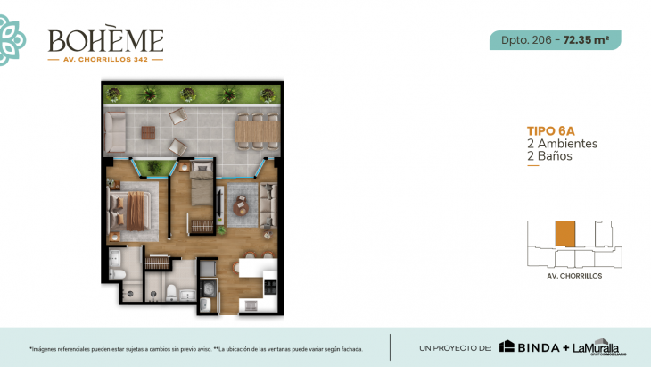 Plano del modelo 6A del proyecto BOHEME en Chorrillos