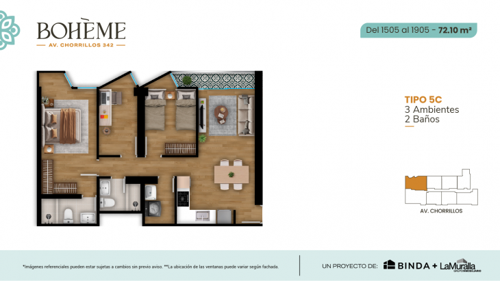 Plano del modelo 5C del proyecto BOHEME en Chorrillos
