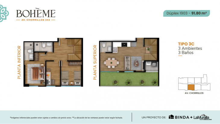 Plano del modelo 3C del proyecto BOHEME en Chorrillos