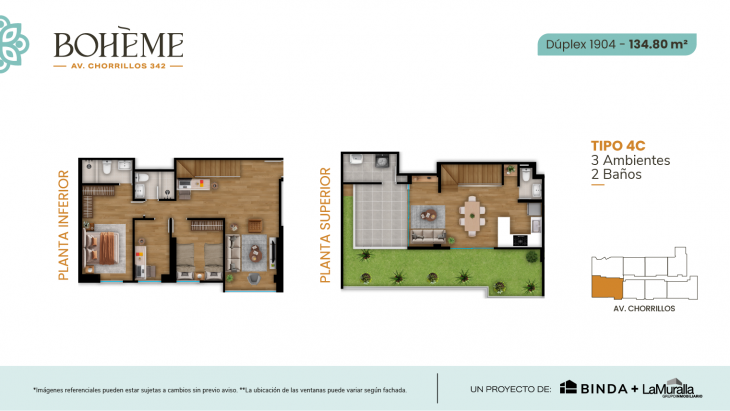 Plano del modelo 4C del proyecto BOHEME en Chorrillos