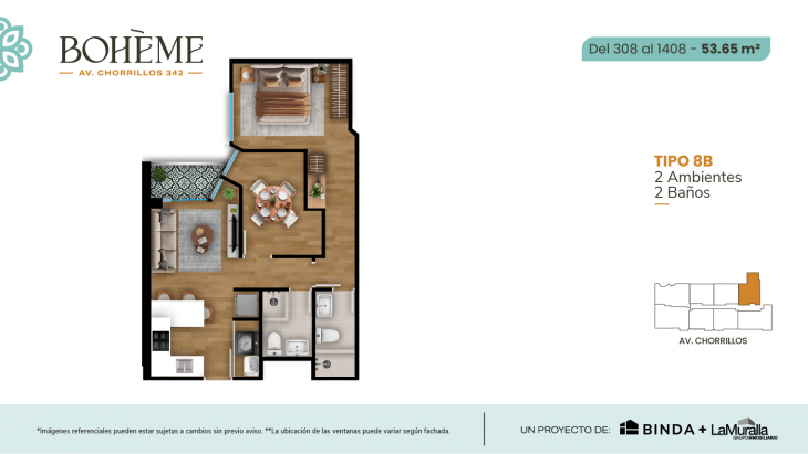 Plano del modelo 8B del proyecto BOHEME en Chorrillos