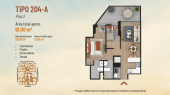 Plano del modelo A-204 del proyecto Sol Boulevard en Chorrillos