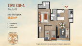 Plano del modelo A-X01 del proyecto Sol Boulevard en Chorrillos