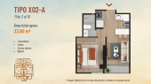 Plano del modelo A-X02 del proyecto Sol Boulevard en Chorrillos