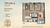 Plano del modelo A-X04 del proyecto Sol Boulevard en Chorrillos