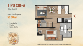 Plano del modelo A-X05 del proyecto Sol Boulevard en Chorrillos