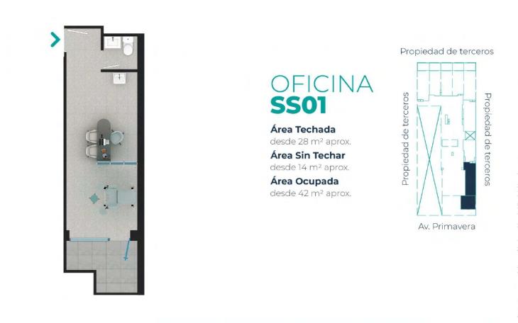 Plano del modelo SS01 del proyecto EDIFICIO OFICINAS BOUTIQUE PRIMAVERA MEDIC en San Borja