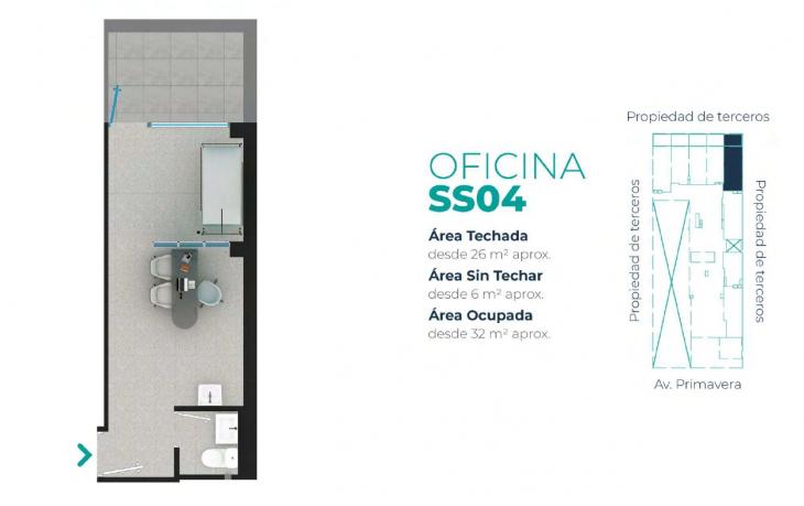 Plano del modelo SS04 del proyecto EDIFICIO OFICINAS BOUTIQUE PRIMAVERA MEDIC en San Borja