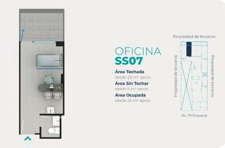 Plano del modelo SS07 del proyecto EDIFICIO OFICINAS BOUTIQUE PRIMAVERA MEDIC en San Borja