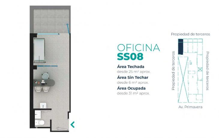 Plano del modelo SS08 del proyecto EDIFICIO OFICINAS BOUTIQUE PRIMAVERA MEDIC en San Borja