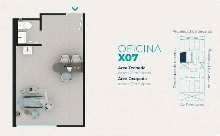 Plano del modelo X07 del proyecto EDIFICIO OFICINAS BOUTIQUE PRIMAVERA MEDIC en San Borja