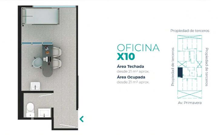 Plano del modelo X10 del proyecto EDIFICIO OFICINAS BOUTIQUE PRIMAVERA MEDIC en San Borja