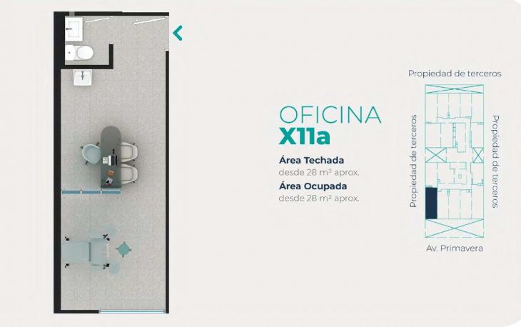 Plano del modelo X11-A del proyecto EDIFICIO OFICINAS BOUTIQUE PRIMAVERA MEDIC en San Borja