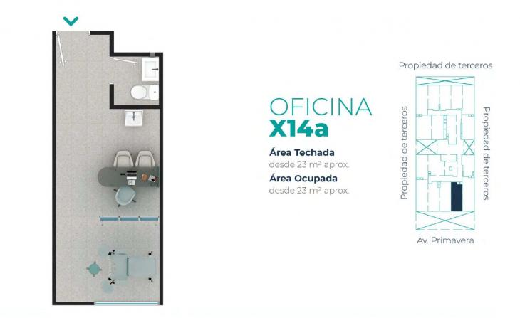 Plano del modelo X14-A del proyecto EDIFICIO OFICINAS BOUTIQUE PRIMAVERA MEDIC en San Borja