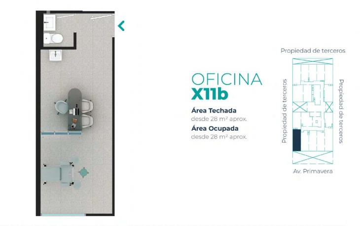 Plano del modelo X11-B del proyecto EDIFICIO OFICINAS BOUTIQUE PRIMAVERA MEDIC en San Borja