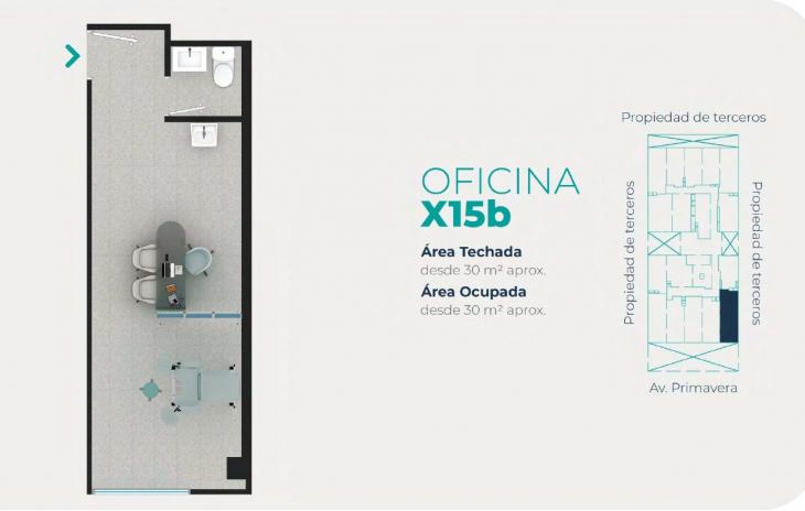 Plano del modelo X15-B del proyecto EDIFICIO OFICINAS BOUTIQUE PRIMAVERA MEDIC en San Borja