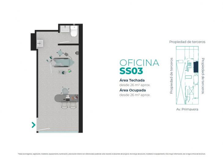 Plano del modelo SS03 del proyecto EDIFICIO OFICINAS BOUTIQUE PRIMAVERA MEDIC en San Borja