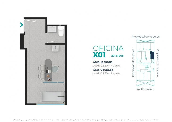 Plano del modelo X01 del proyecto EDIFICIO OFICINAS BOUTIQUE PRIMAVERA MEDIC en San Borja