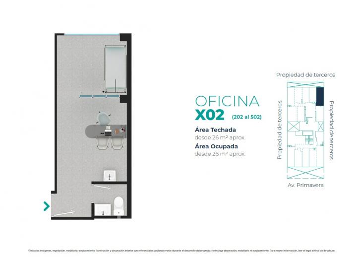 Plano del modelo X02 del proyecto EDIFICIO OFICINAS BOUTIQUE PRIMAVERA MEDIC en San Borja