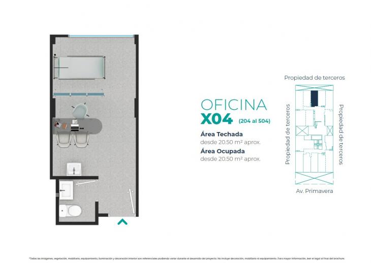 Plano del modelo X04 del proyecto EDIFICIO OFICINAS BOUTIQUE PRIMAVERA MEDIC en San Borja