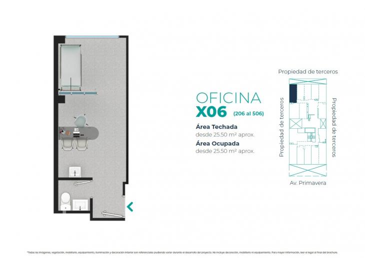 Plano del modelo X06 del proyecto EDIFICIO OFICINAS BOUTIQUE PRIMAVERA MEDIC en San Borja