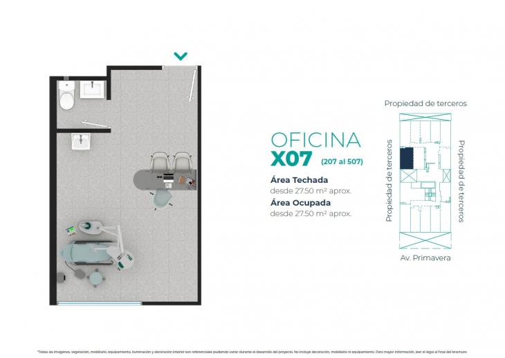Plano del modelo X07 del proyecto EDIFICIO OFICINAS BOUTIQUE PRIMAVERA MEDIC en San Borja