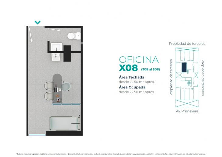 Plano del modelo X08 del proyecto EDIFICIO OFICINAS BOUTIQUE PRIMAVERA MEDIC en San Borja