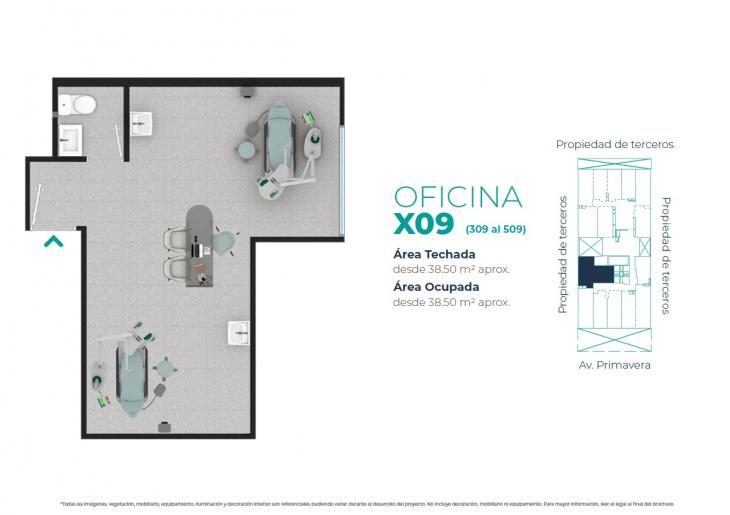 Plano del modelo X09 del proyecto EDIFICIO OFICINAS BOUTIQUE PRIMAVERA MEDIC en San Borja