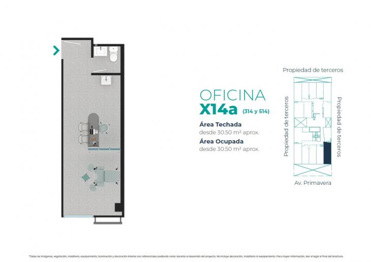 Plano del modelo X14-A del proyecto EDIFICIO OFICINAS BOUTIQUE PRIMAVERA MEDIC en San Borja