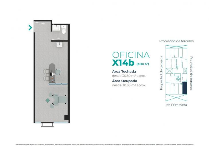 Plano del modelo X14-B del proyecto EDIFICIO OFICINAS BOUTIQUE PRIMAVERA MEDIC en San Borja