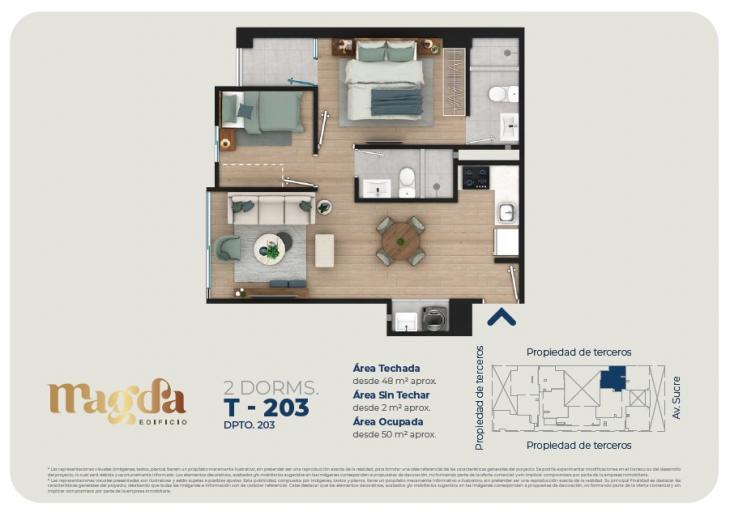 Plano del modelo TIPO 203 del proyecto Edificio Magda en Magdalena Del Mar