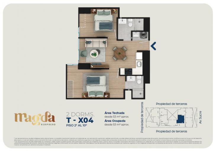 Plano del modelo TIPO X04 del proyecto Edificio Magda en Magdalena Del Mar