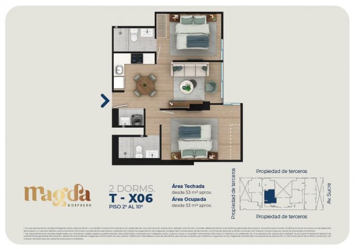 Plano del modelo TIPO X06 del proyecto Edificio Magda en Magdalena Del Mar