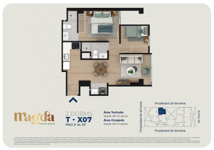 Plano del modelo TIPO X07 del proyecto Edificio Magda en Magdalena Del Mar