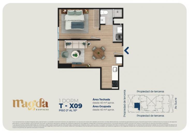 Plano del modelo TIPO X09 del proyecto Edificio Magda en Magdalena Del Mar