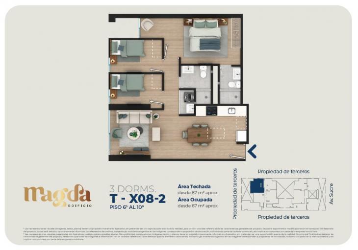 Plano del modelo TIPO X08 - 02 del proyecto Edificio Magda en Magdalena Del Mar
