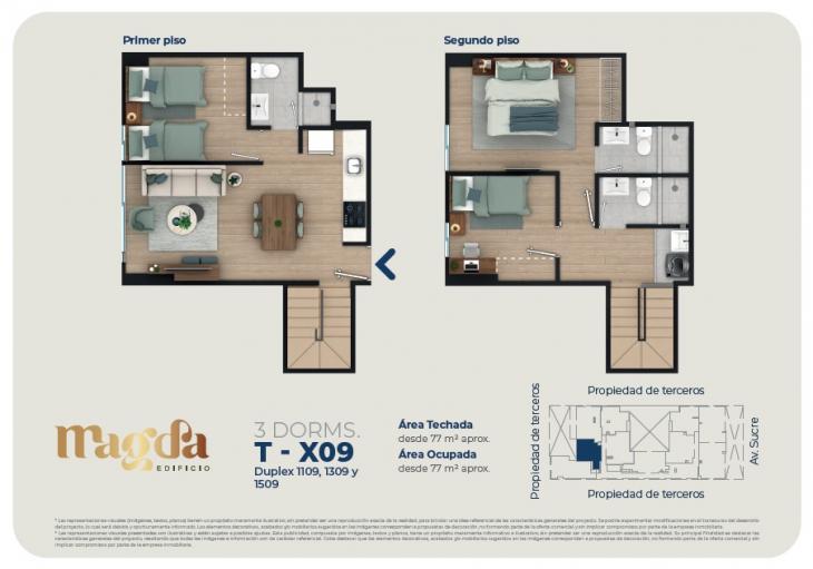 Plano del modelo DÚPLEX X09 del proyecto Edificio Magda en Magdalena Del Mar