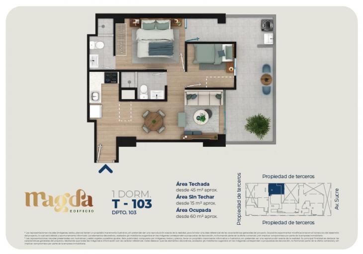 Plano del modelo TIPO 103 del proyecto Edificio Magda en Magdalena Del Mar