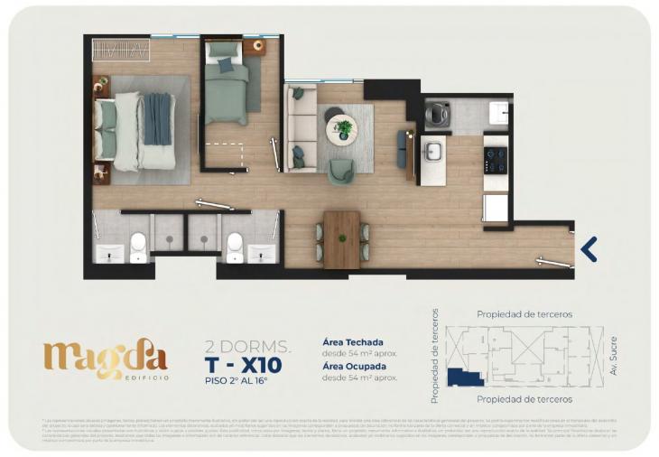Plano del modelo TIPO X10A del proyecto Edificio Magda en Magdalena Del Mar