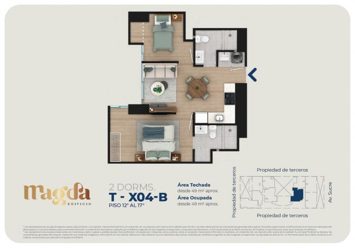 Plano del modelo TIPO X04B del proyecto Edificio Magda en Magdalena Del Mar