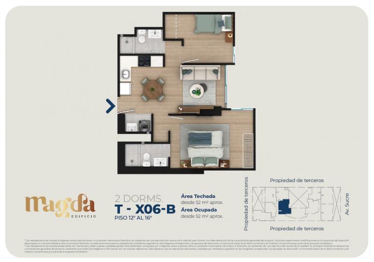 Plano del modelo TIPO X06B del proyecto Edificio Magda en Magdalena Del Mar
