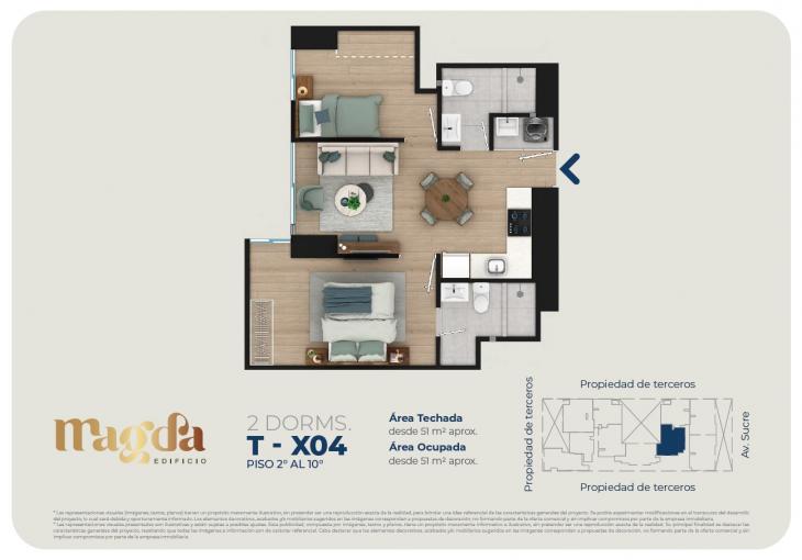 Plano del modelo TIPO X04 del proyecto Edificio Magda en Magdalena Del Mar