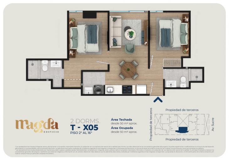 Plano del modelo TIPO X05 del proyecto Edificio Magda en Magdalena Del Mar